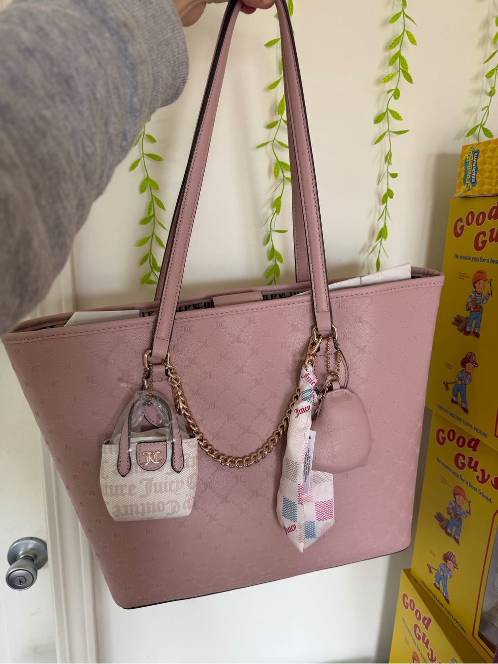 Juicy Couture Blush Pink Tote with Charm Accent